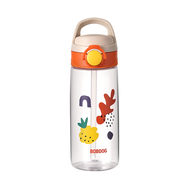School Cute Pattern BPA Free Straw Plastic Water Bottle For Kids